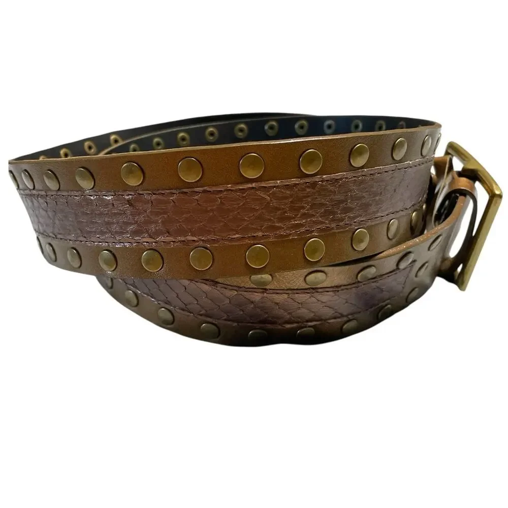 WCM Snake Italian Leather Wide Belt L45.5